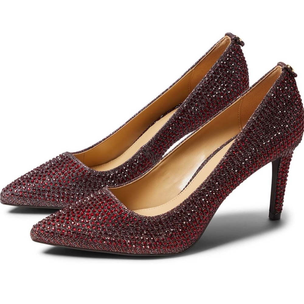 MICHAEL Michael Kors Dorothy Flex Pump - Glitter Chain DARK BERRY NEW!! 7.5